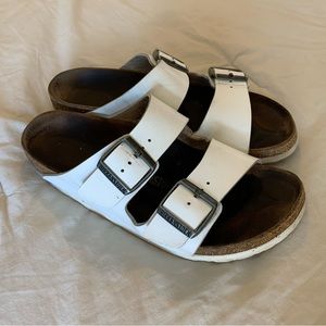 White Arizona Birkenstock Sandals EU 38